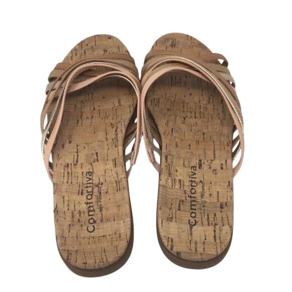 Cayce Leather Slide Sandals By Comfortiva - Picture 5 of 9